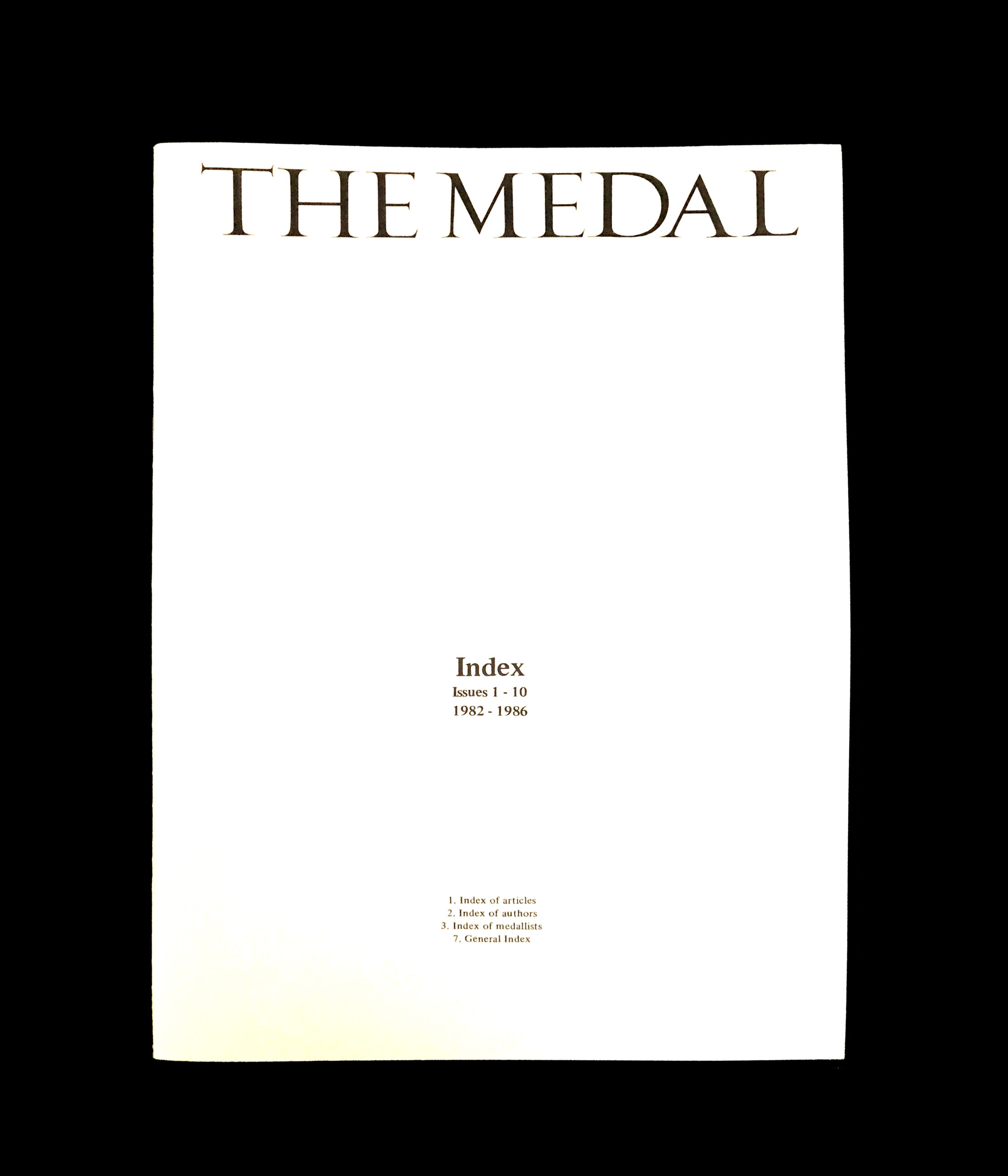 The Medal – Index issues 1 -10